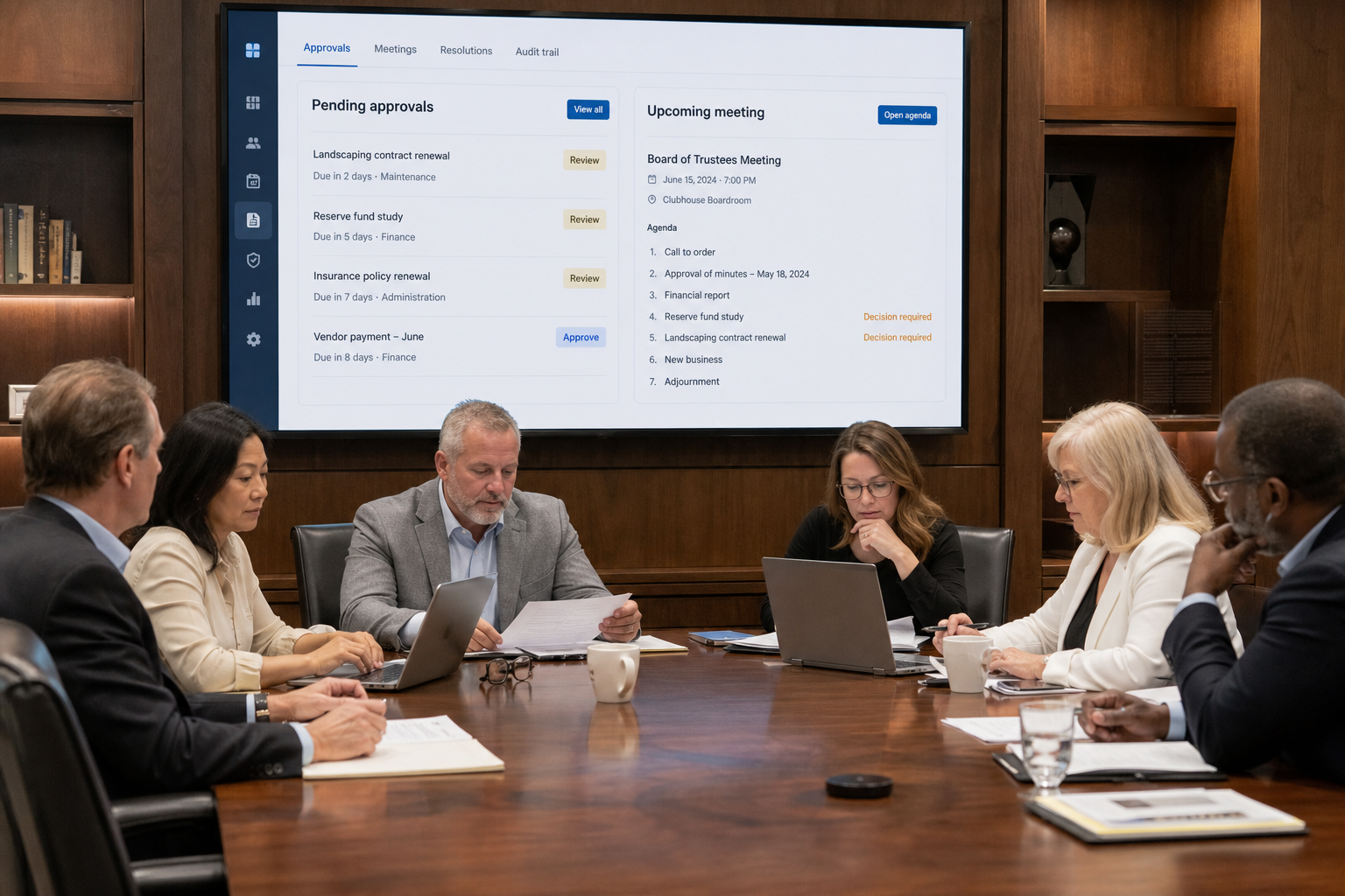 Trustees reviewing platform governance